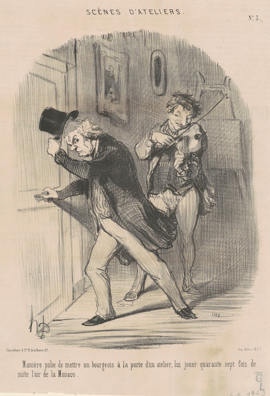 Kapıya koymanın kibar yolu... by Honoré Daumier