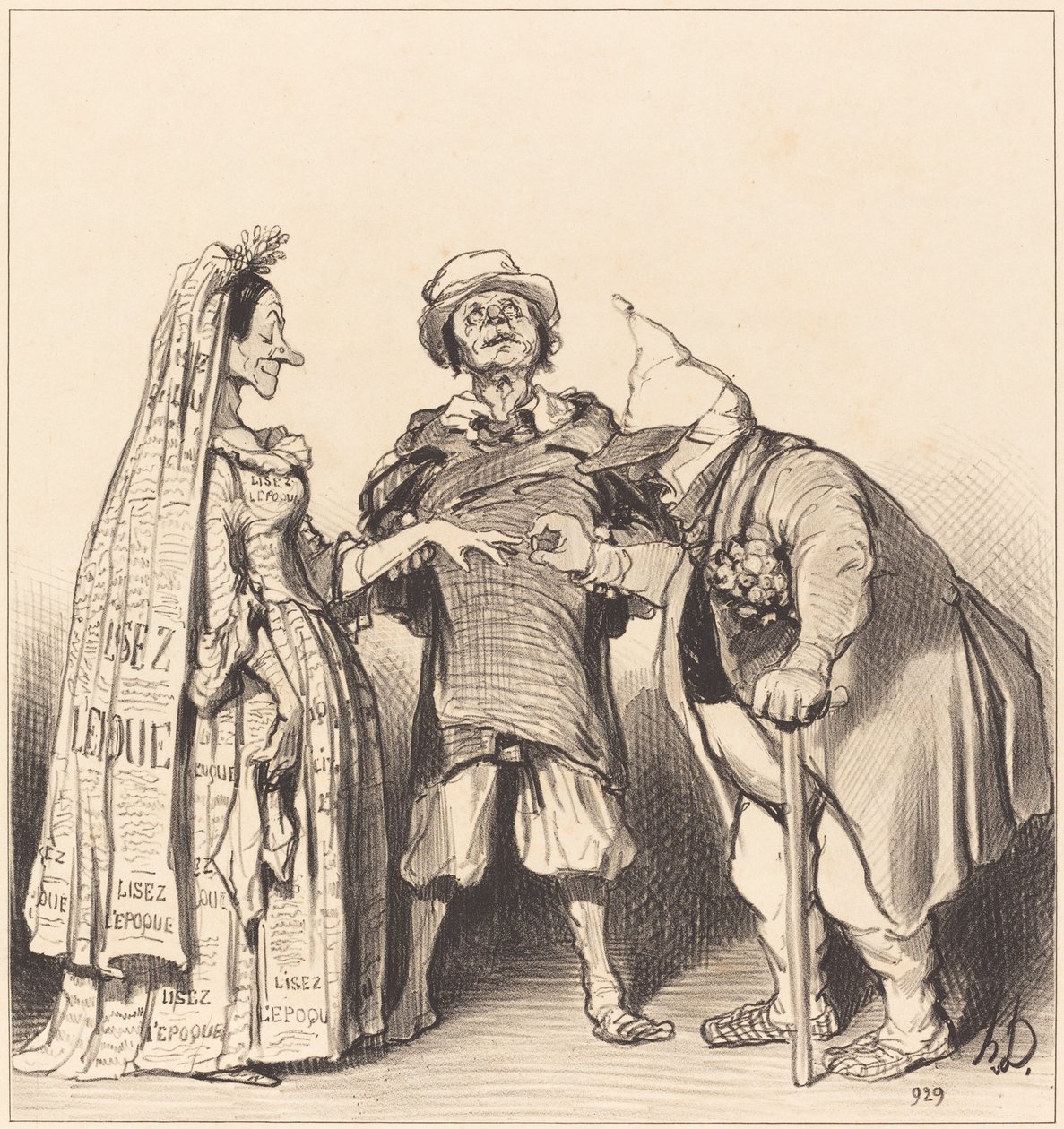 Zamanın Evliliği ve Anayasal by Honoré Daumier