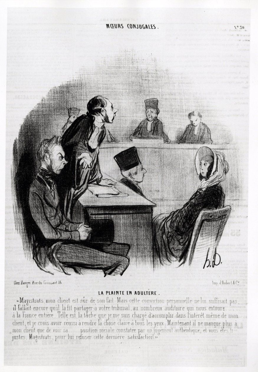 Evlilik: Zina şikayeti. Illustration d