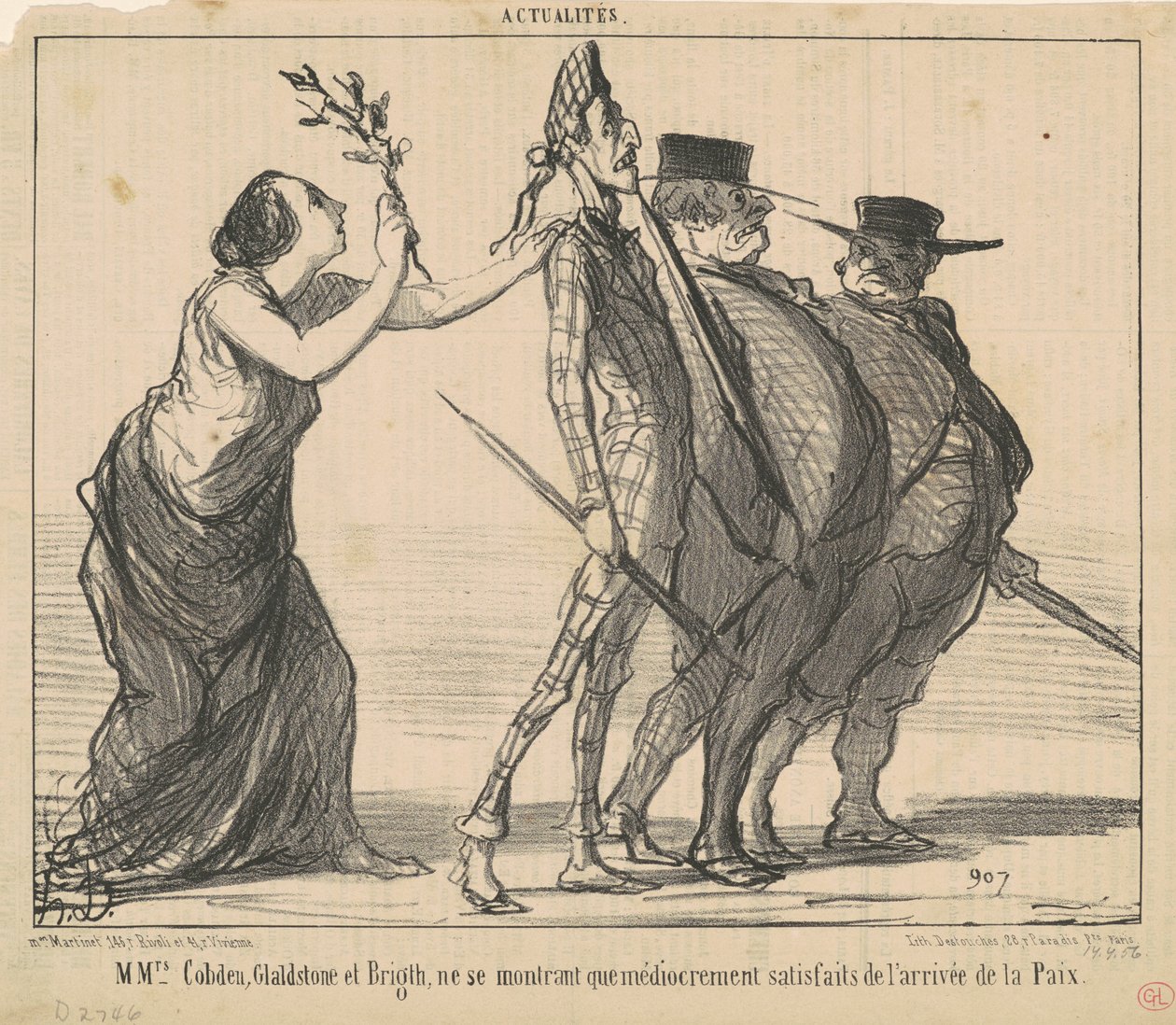 Mmrs. Cobden, Gladstone ve Bright ... by Honoré Daumier