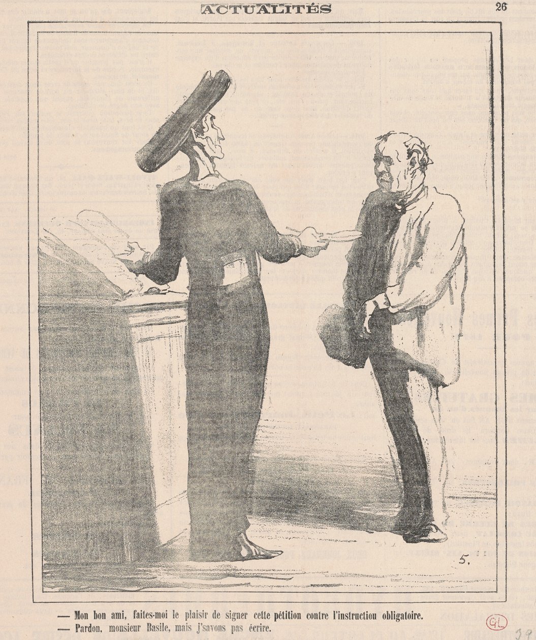 Canım arkadaşım, bana bir imza zevkini bahşet... by Honoré Daumier
