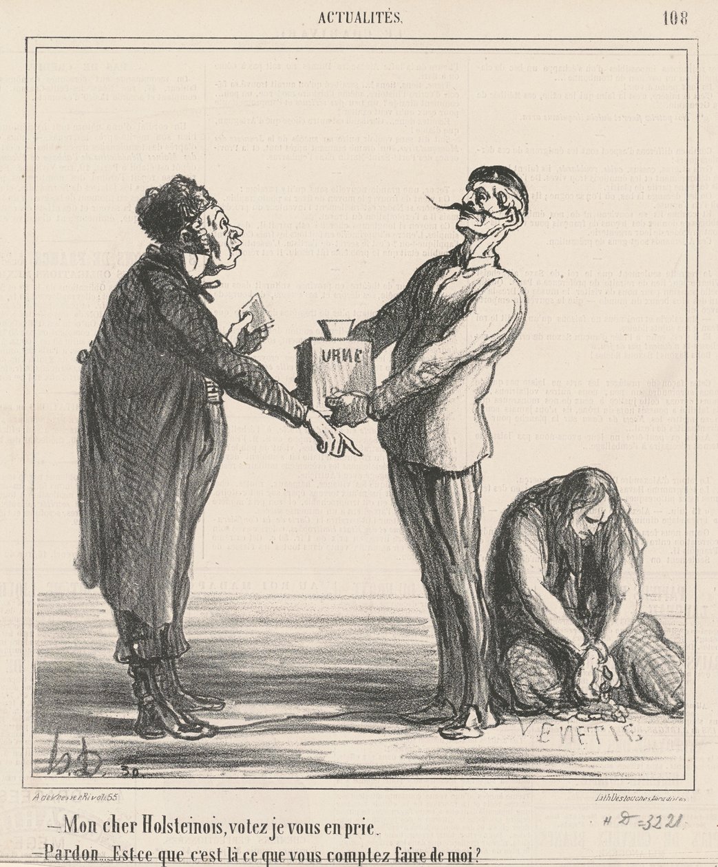 Sevgili Holsteiner, lütfen oy verin... by Honoré Daumier