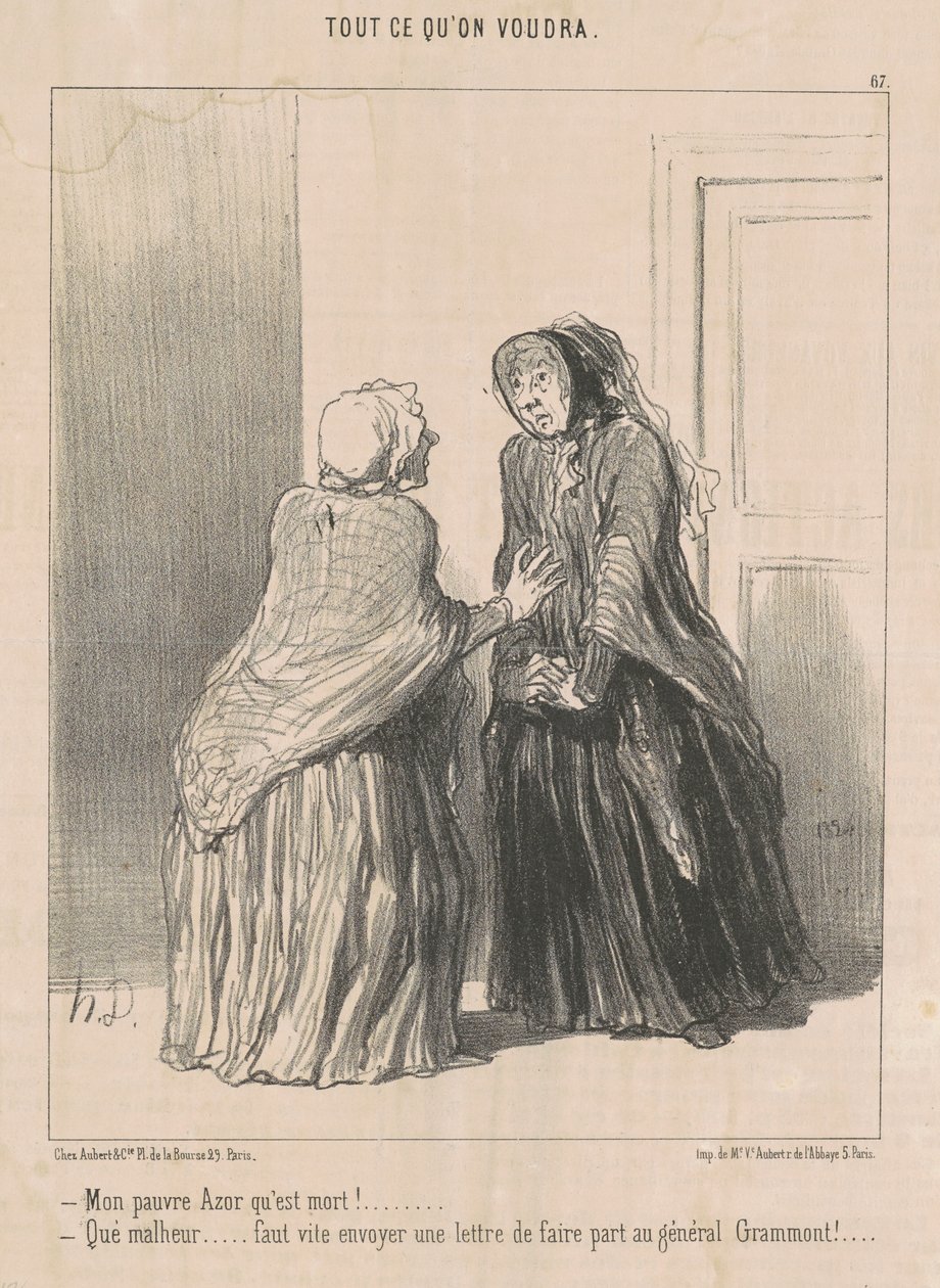 Benim zavallı şahinim öldü! ... by Honoré Daumier