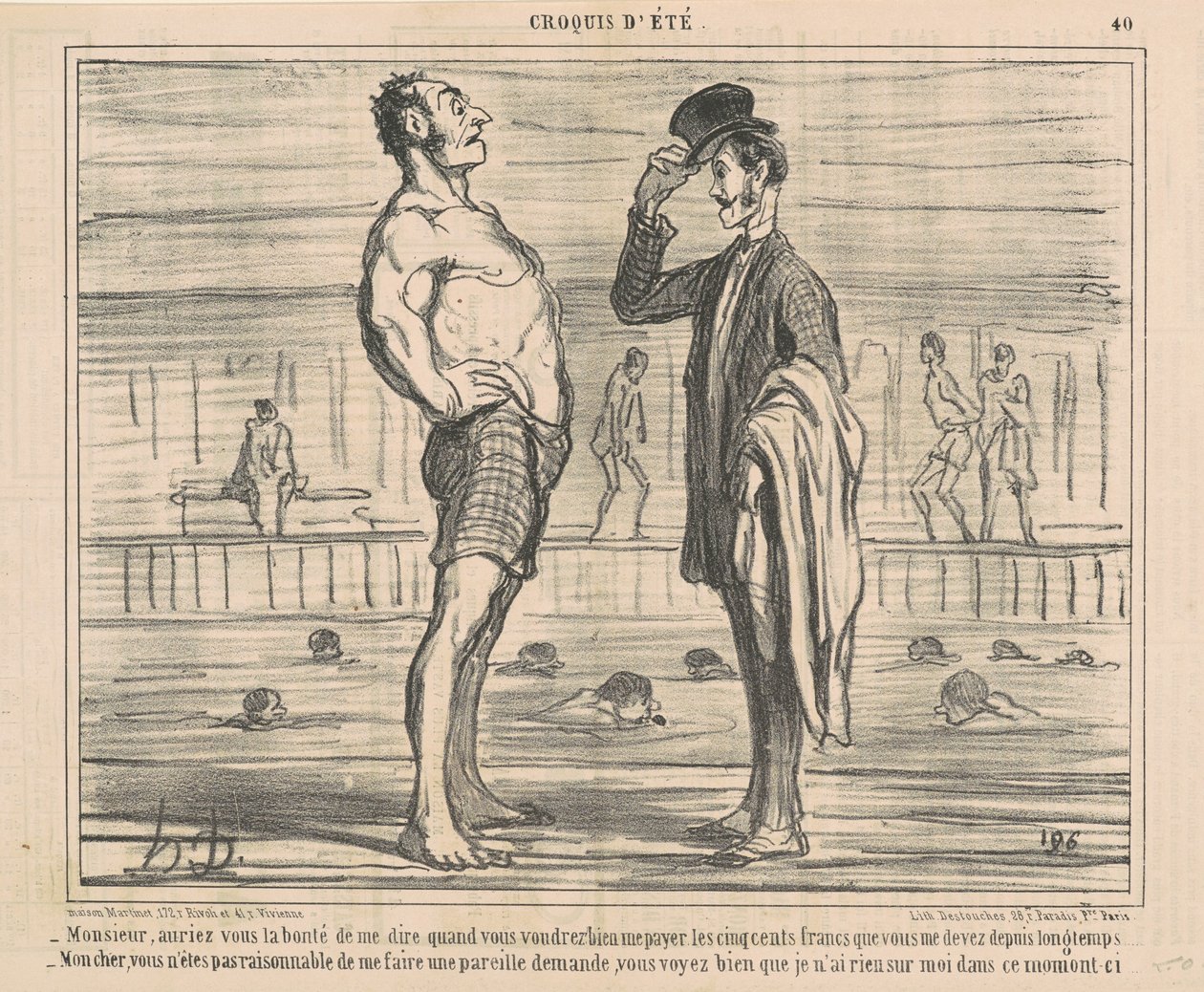 Efendim, bana söyleme nezaketini gösterir misiniz... by Honoré Daumier