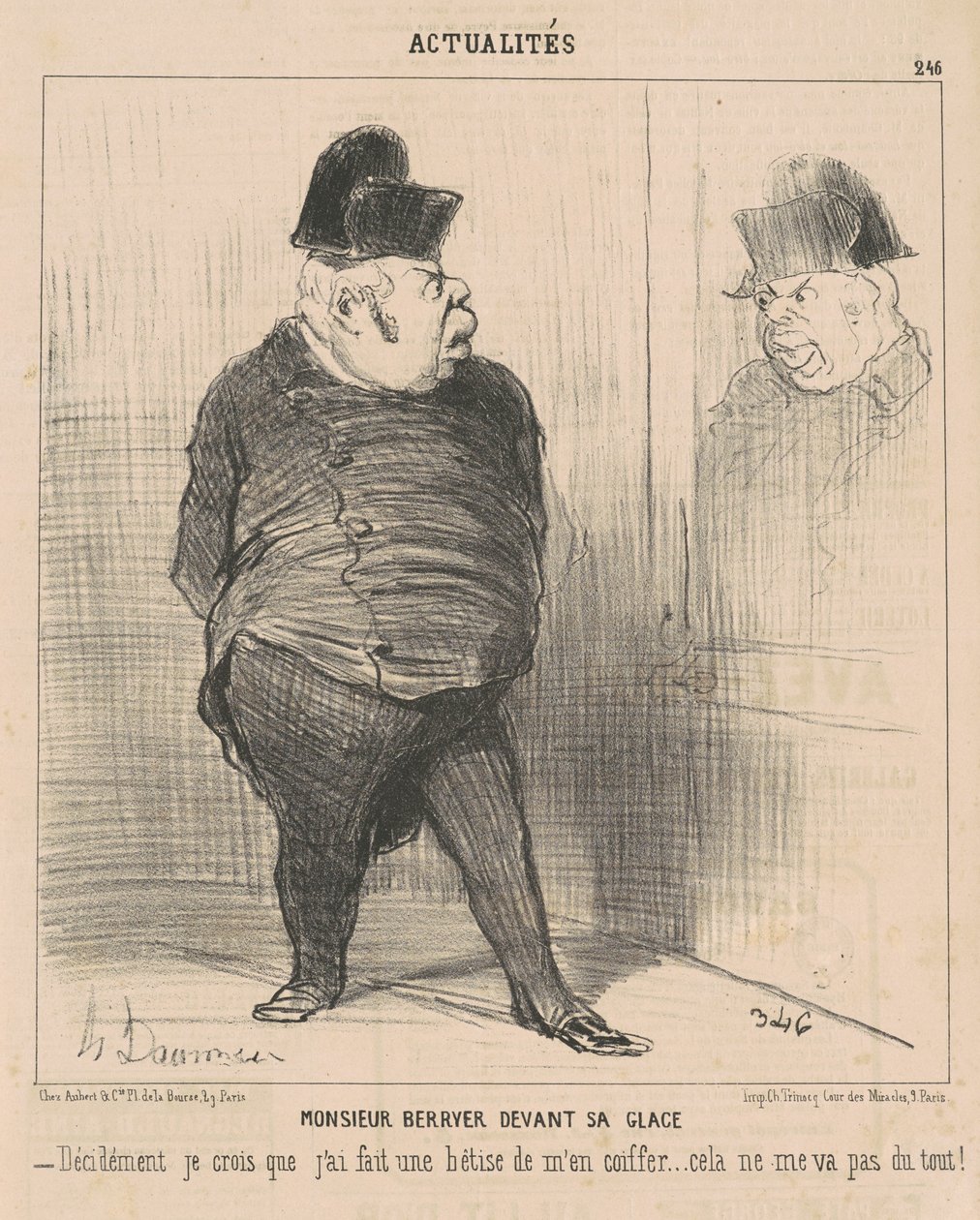 Bay Berryer aynasının önünde... by Honoré Daumier
