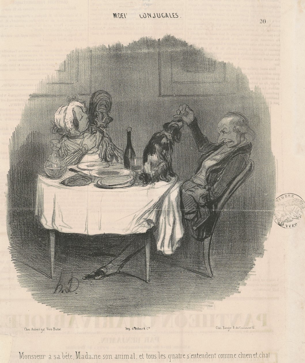 Mösyö canavarına sahip, Madam onun hayvanı... by Honoré Daumier