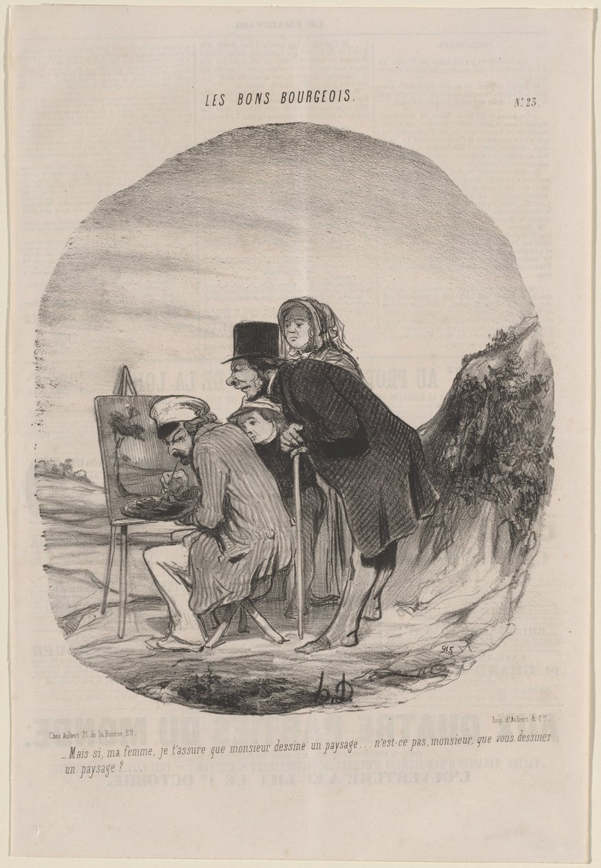 Beyefendi bir manzara çizer by Honoré Daumier