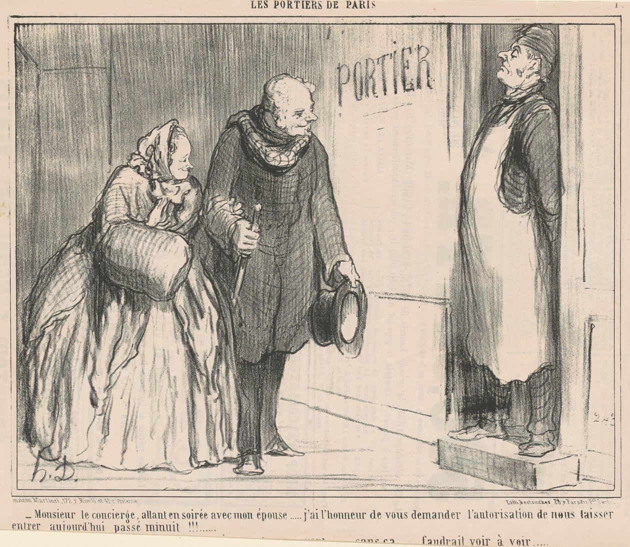 Bay kapıcı, akşam gidiyor by Honoré Daumier