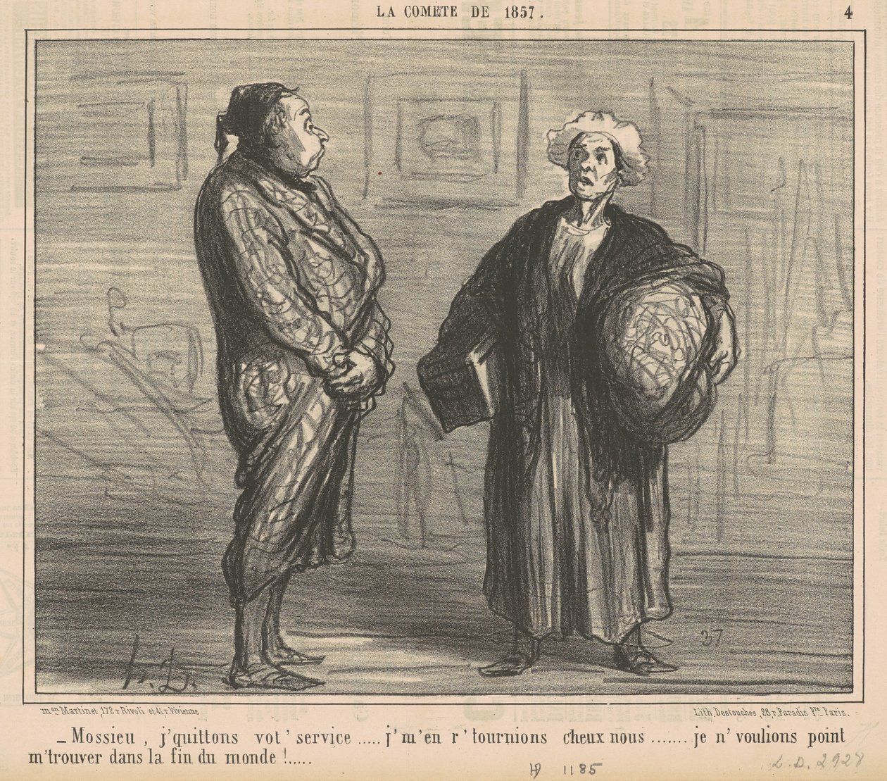 Mossieu, hizmetinden ayrılıyorum... by Honoré Daumier