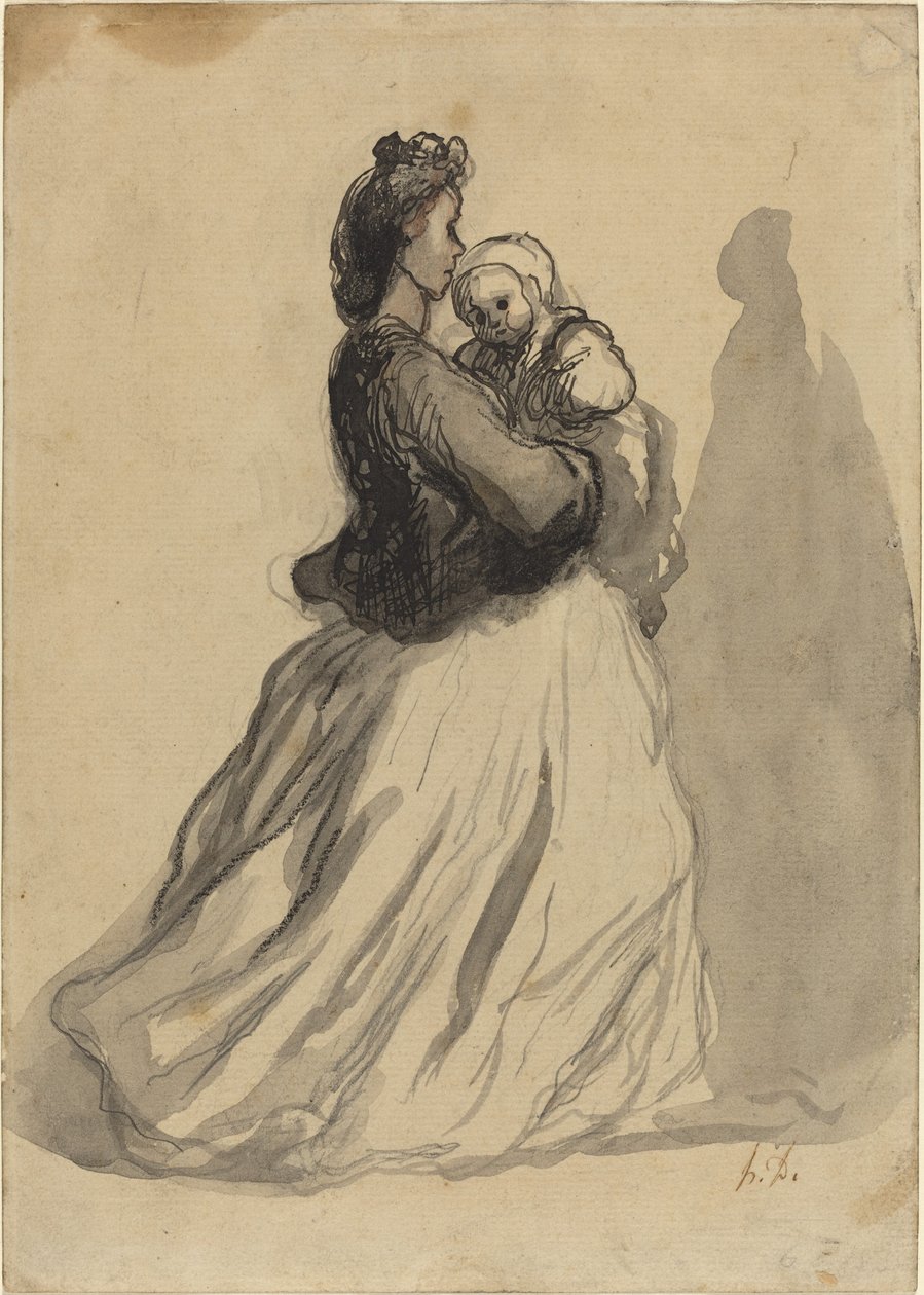 anne ve bebek by Honoré Daumier