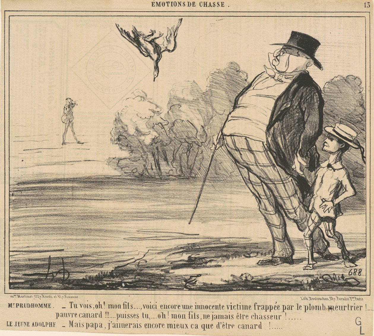 Bay Prudhomme. Görüyorsun, Ah! Oğlum ... by Honoré Daumier
