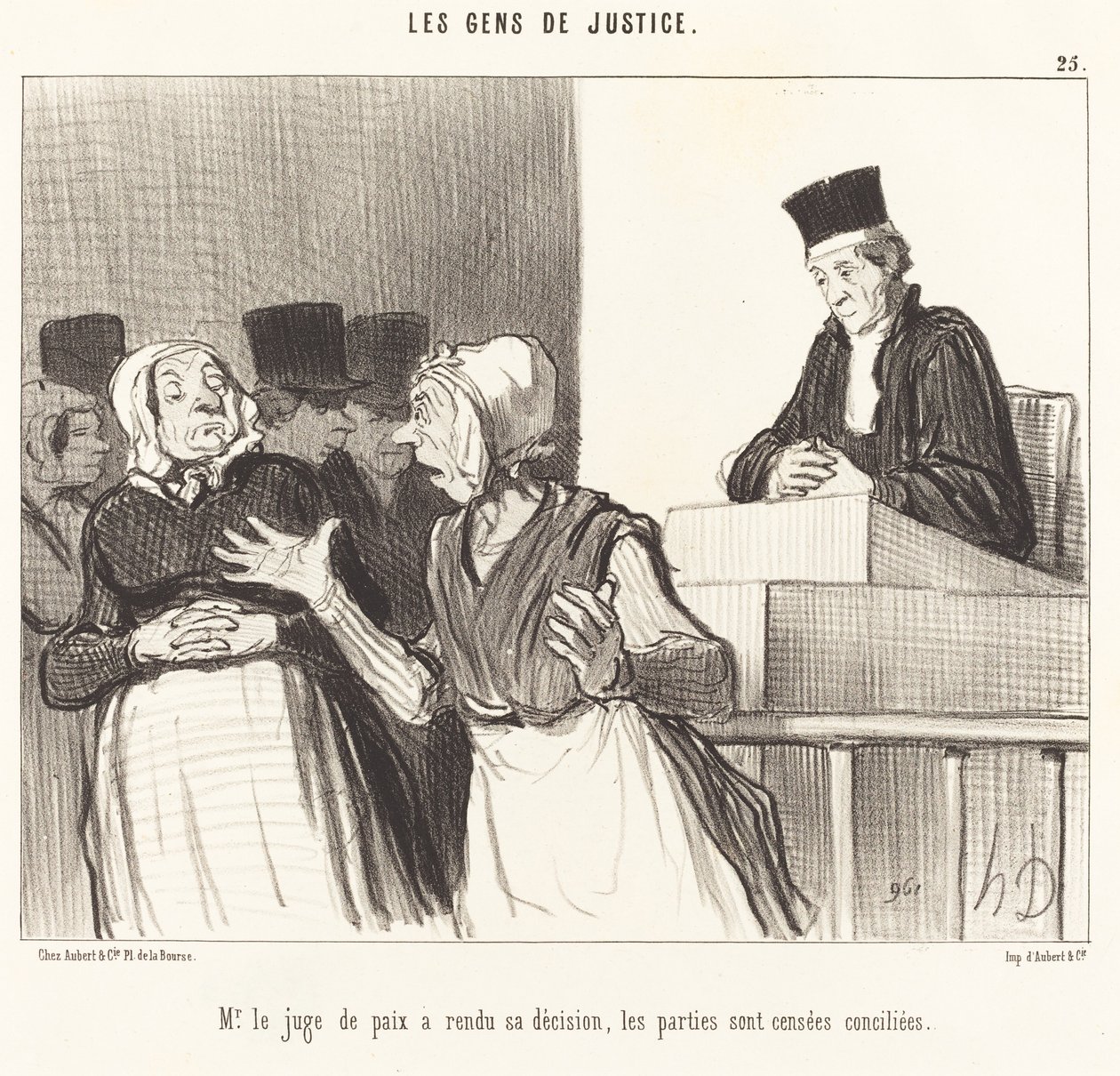 Sayın sulh hakimi kararını verdi... by Honoré Daumier