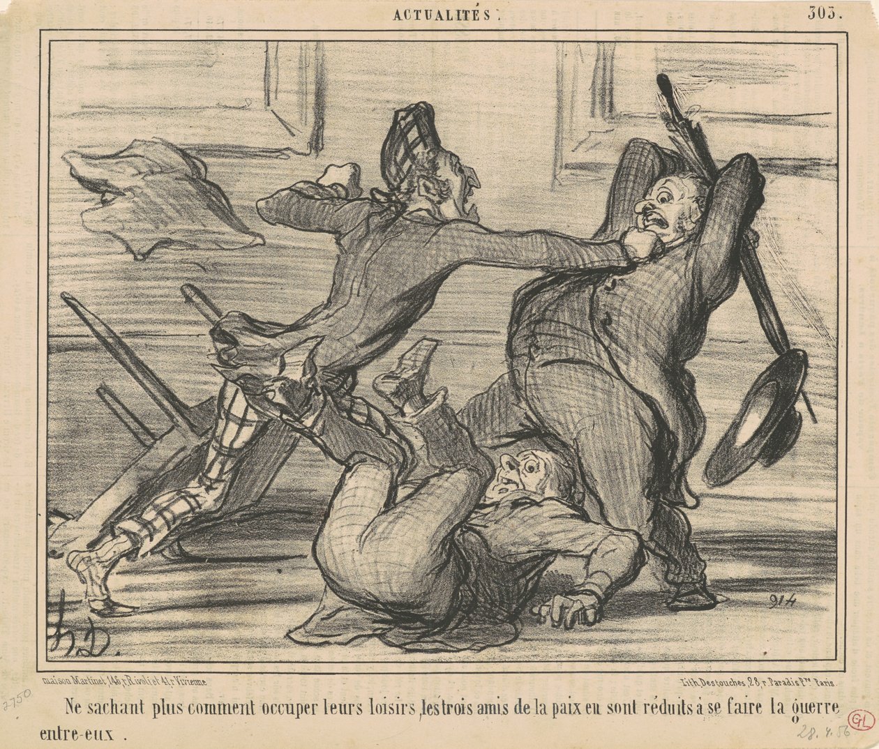 Artık boş zamanlarını nasıl kullanacaklarını bilememek... by Honoré Daumier