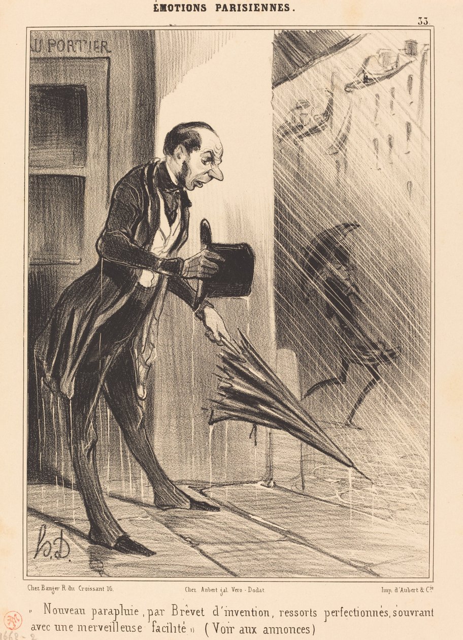 Patentten yeni şemsiye... by Honoré Daumier