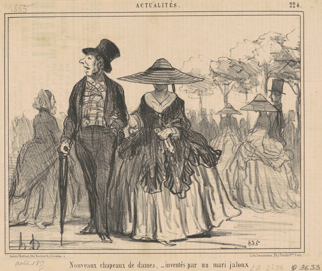 Yeni bayan şapkaları... by Honoré Daumier