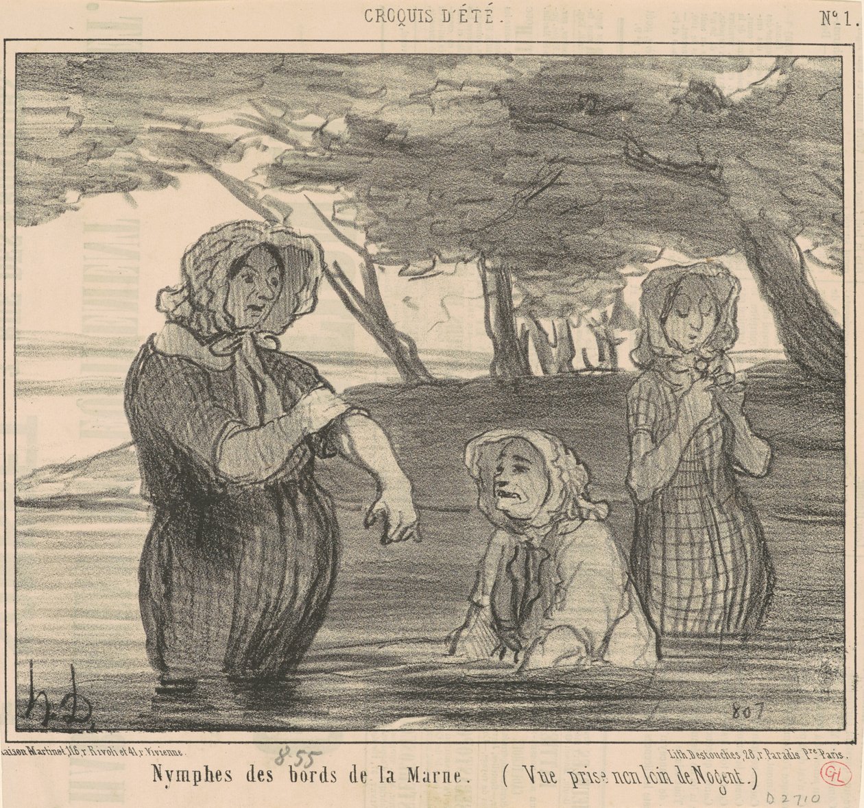 Marene kıyılarının perileri by Honoré Daumier