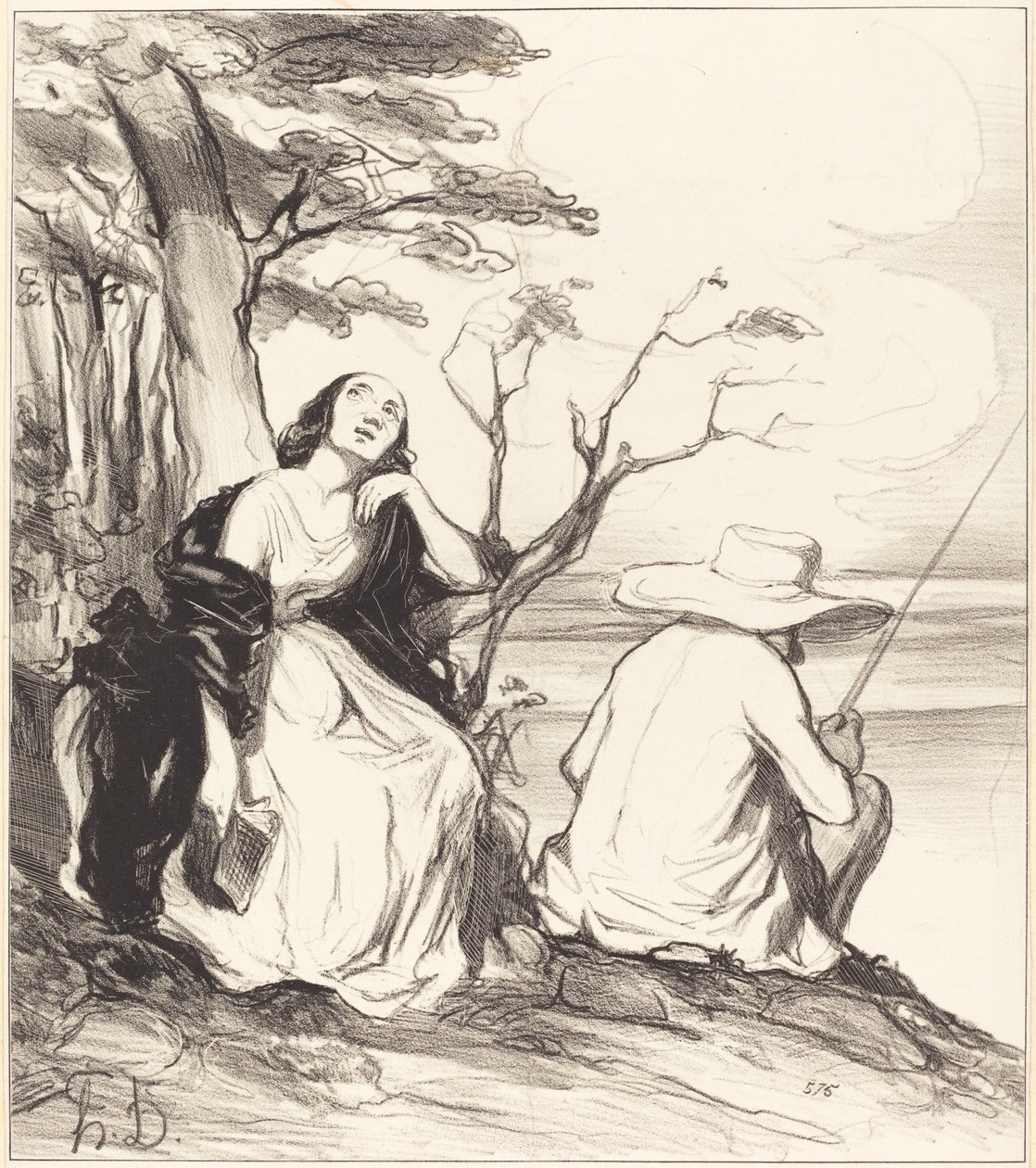 Ey acı!... bir kocanın hayalini... by Honoré Daumier