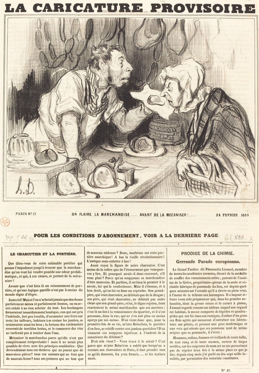Malların kokusunu alırız... onları makineleştirmeden önce!... by Honoré Daumier