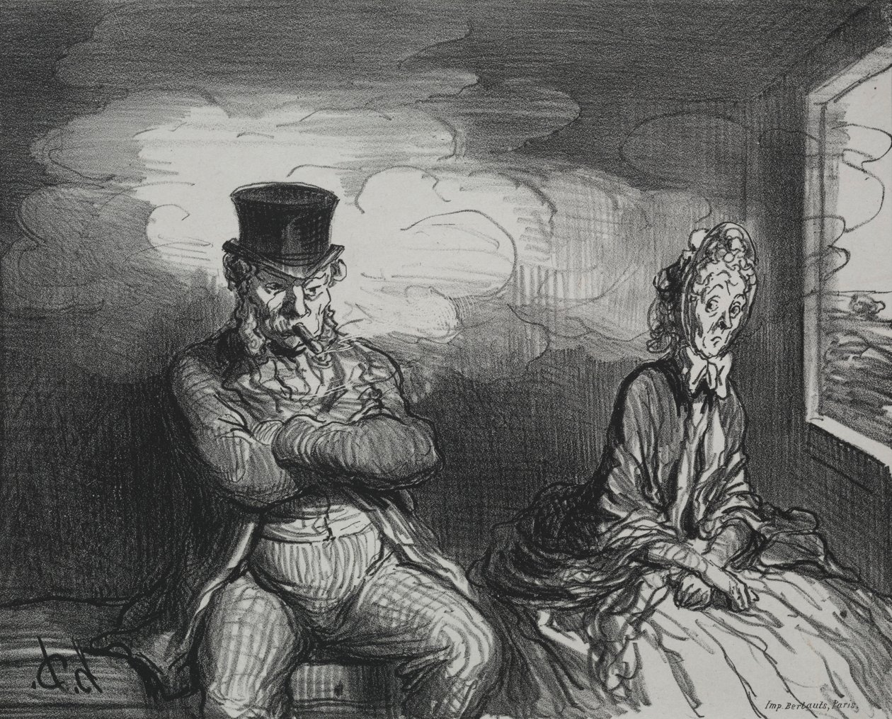 Trende: Hoş Bir Yoldaş, 1862. by Honoré Daumier