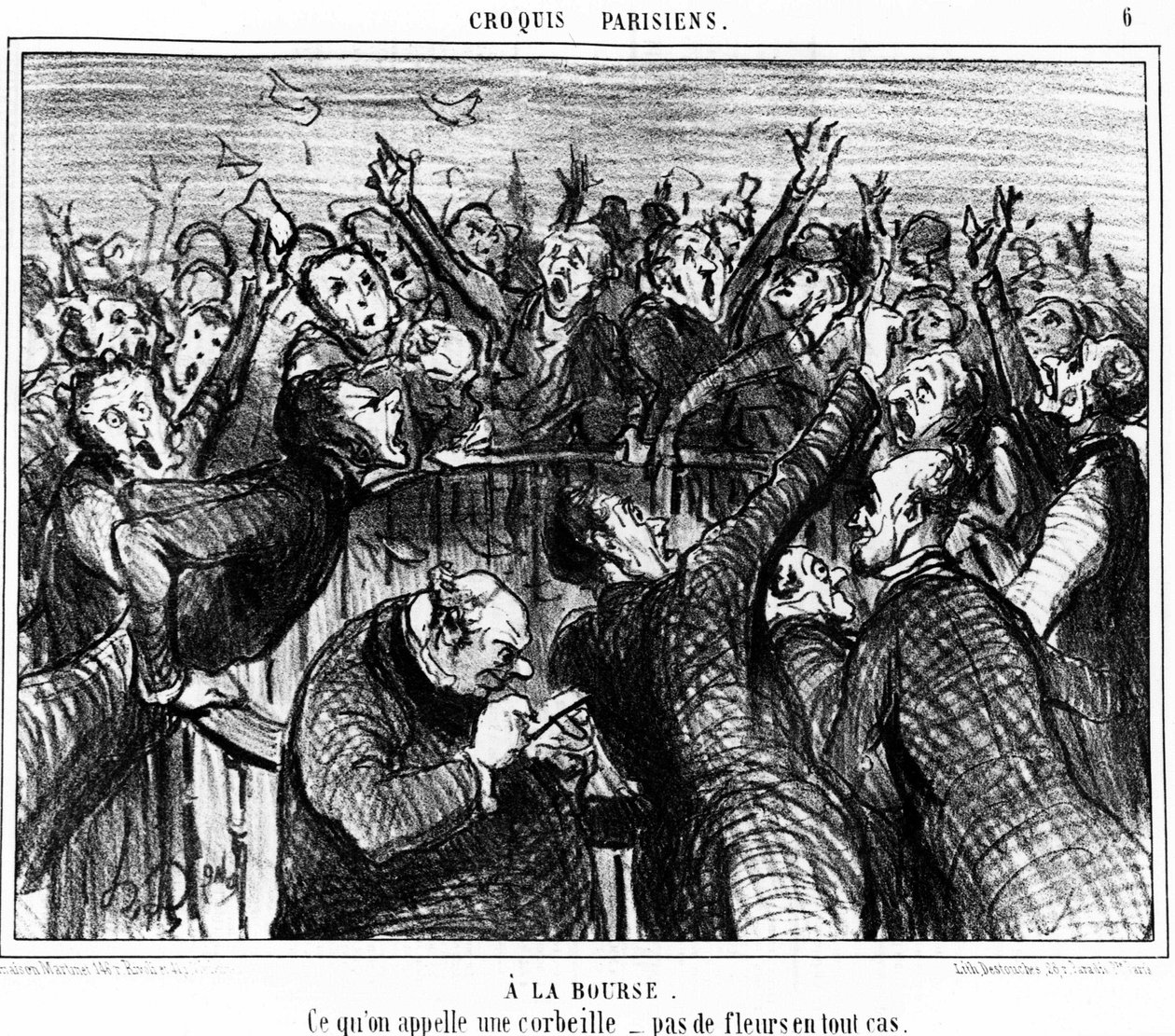 Çantada, Sepet denilen şey, hiçbir durumda çiçek yok: Honore Daumier