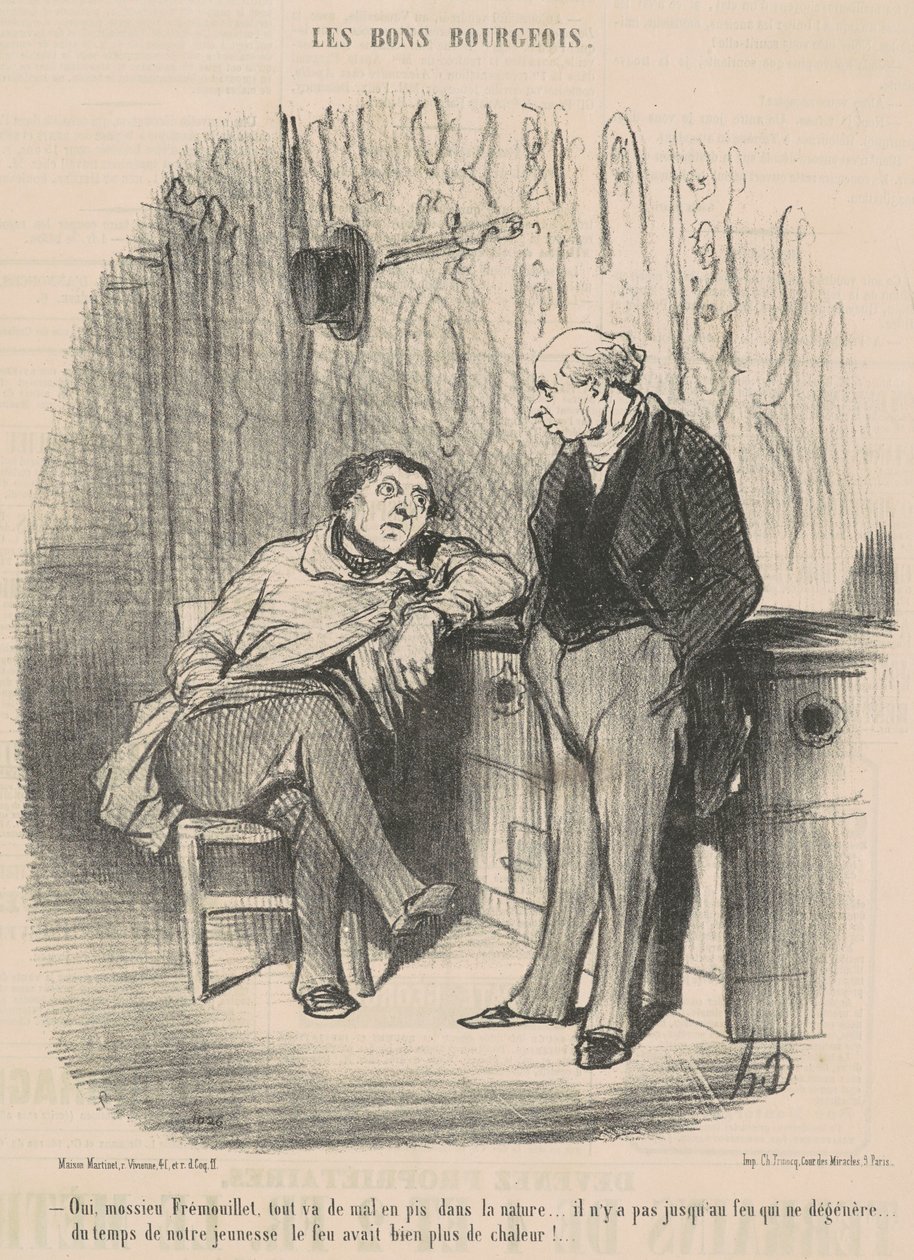 Evet, Mossieu Fremoillet, her şey kötüye gidiyor... by Honoré Daumier
