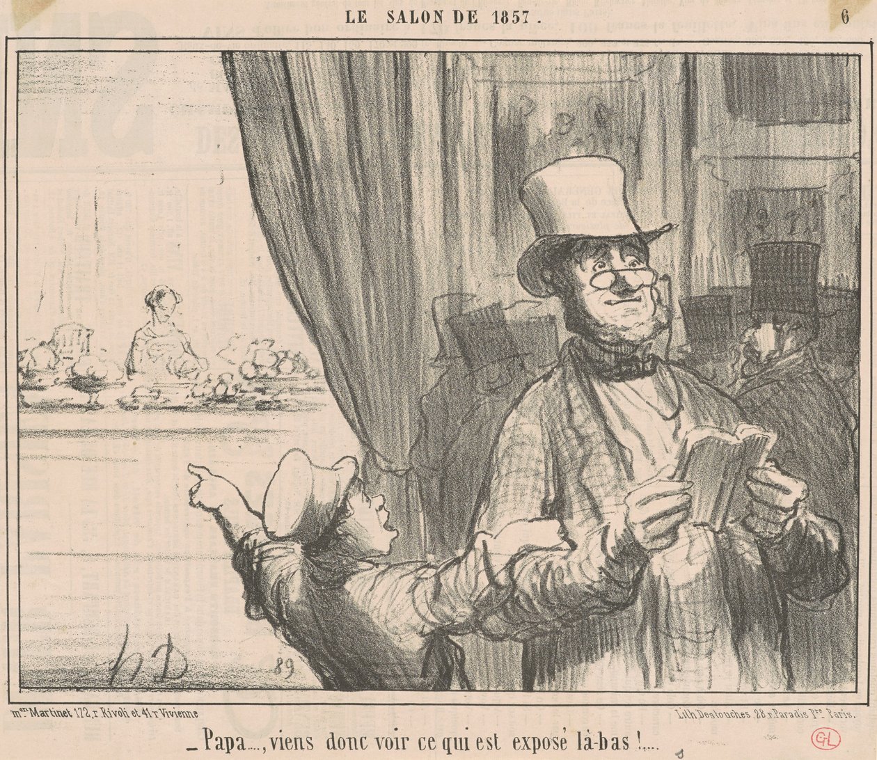 Baba... o yüzden gel ve ne olduğunu gör... by Honoré Daumier