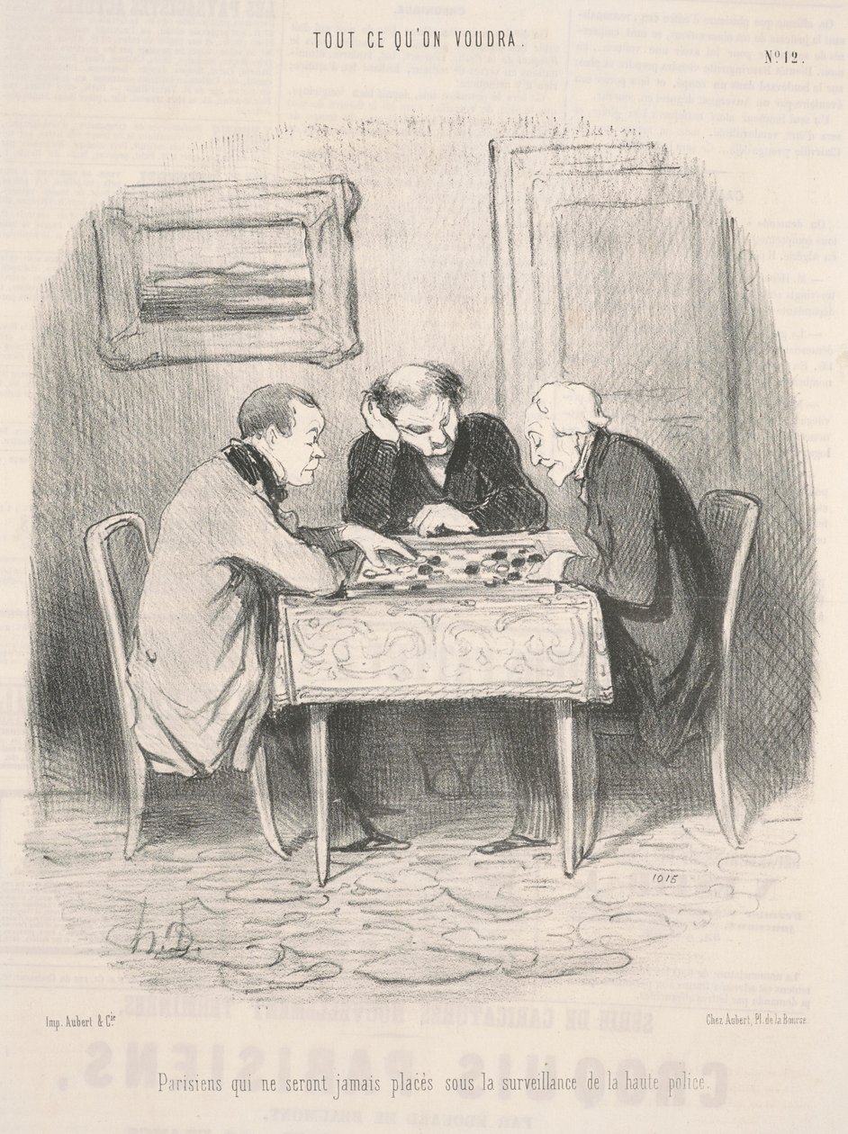 Asla gözetim altında olmayacak olan Parisliler... by Honoré Daumier