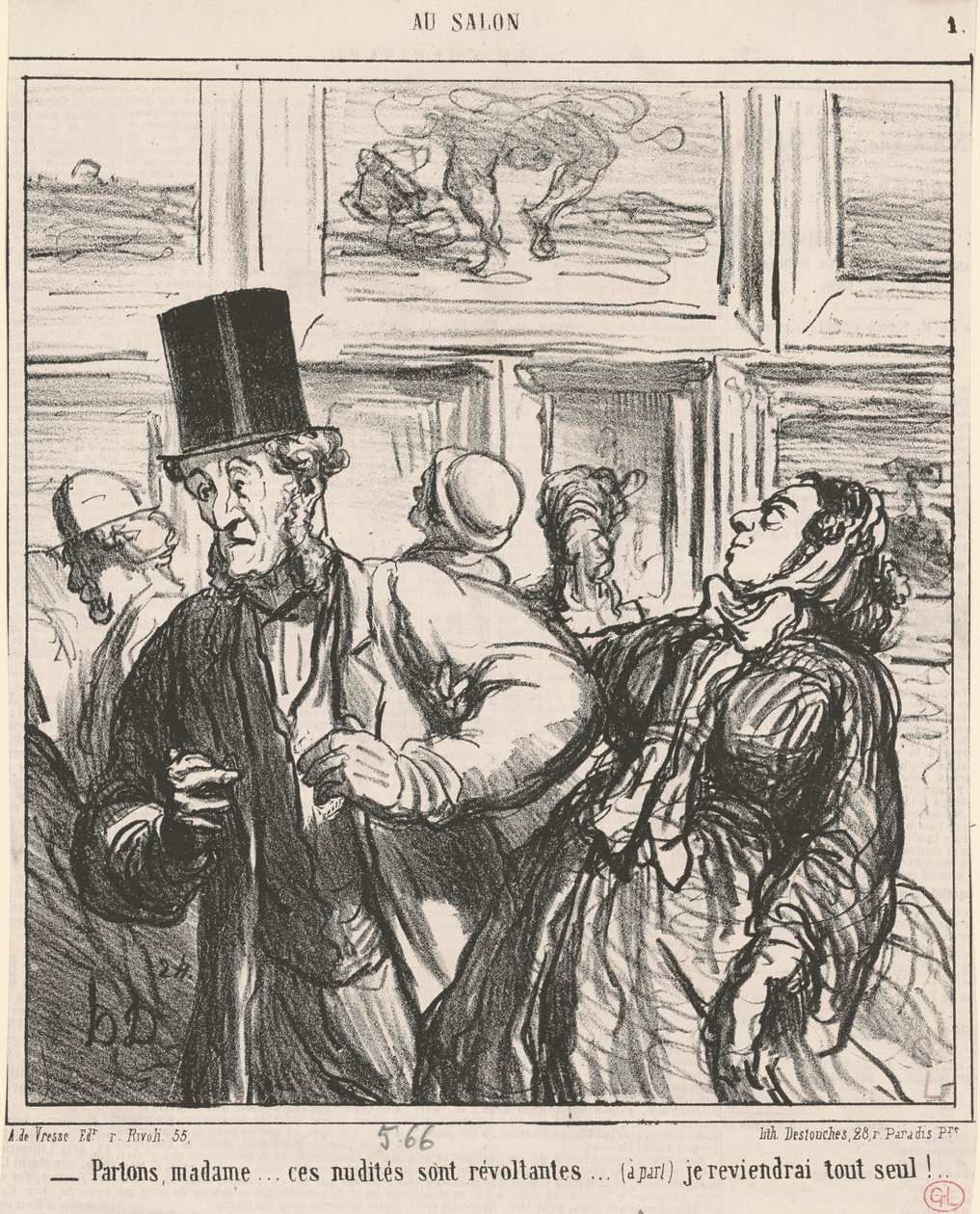 Konuşalım madam... bu çıplaklıklar iğrenç... by Honoré Daumier