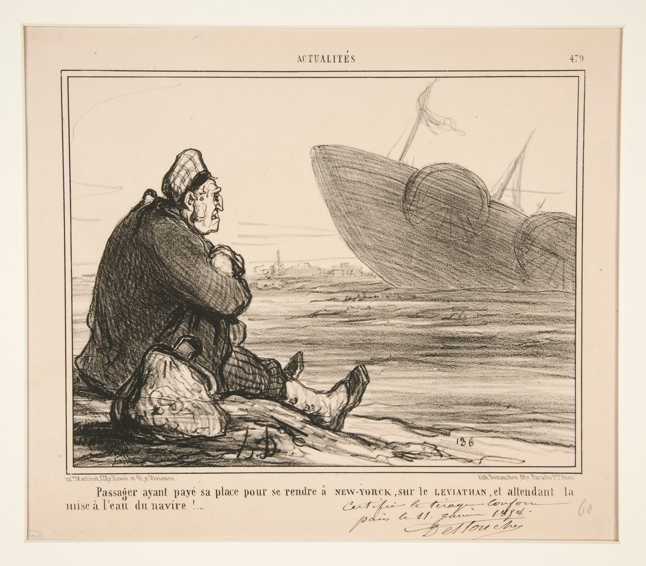 Ücretli yolcu? gideceği yer? üzerinde New York, by Honoré Daumier