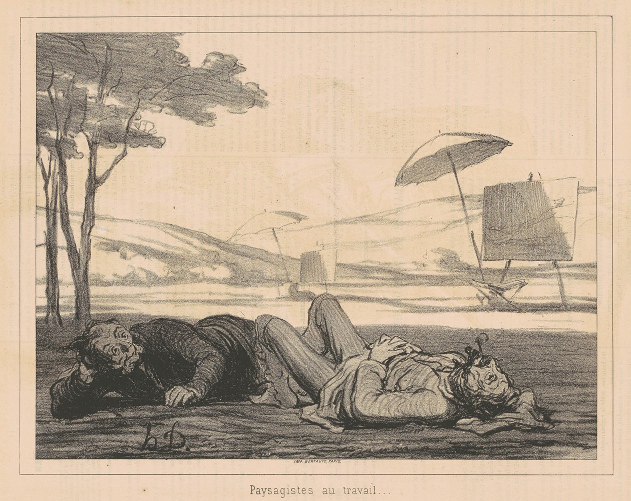 Peyzaj Sanatçıları İş Başında by Honoré Daumier