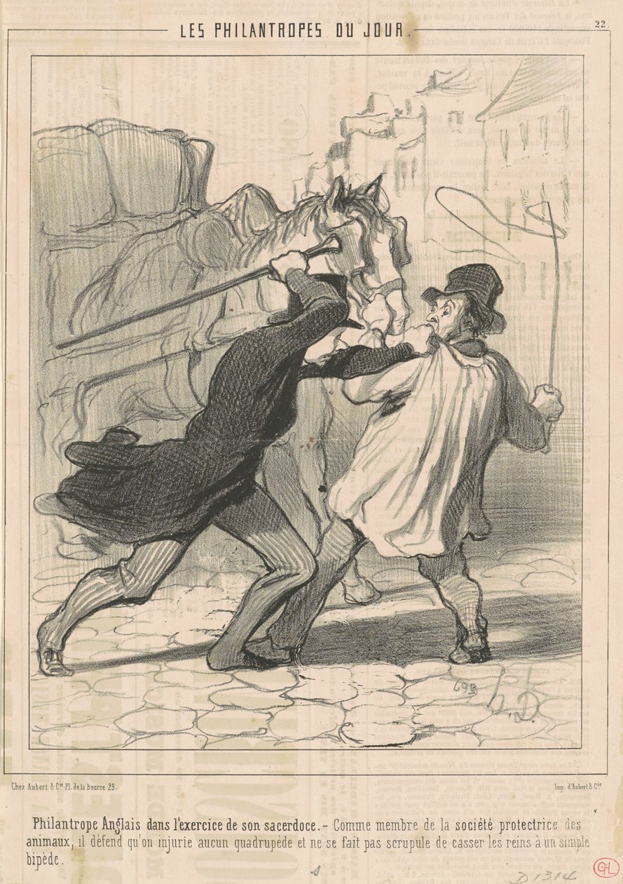 Egzersizde İngiliz hayırsever ... by Honoré Daumier