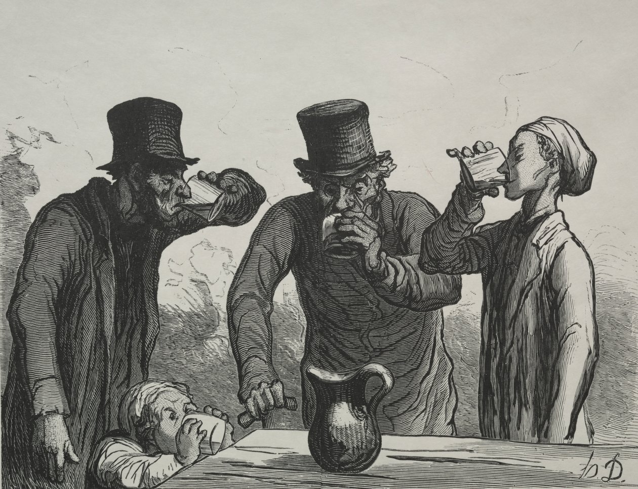 İçicinin Fizyolojisi: Dört Çağ by Honoré Daumier