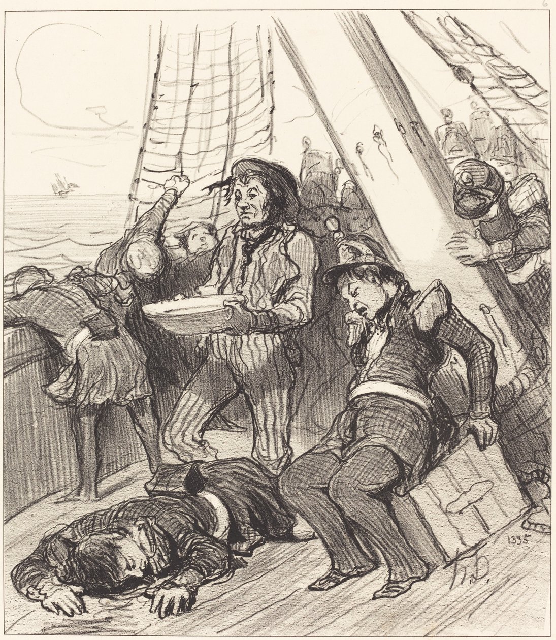 Düşünmeyen birkaç Ulusal Muhafız... by Honoré Daumier