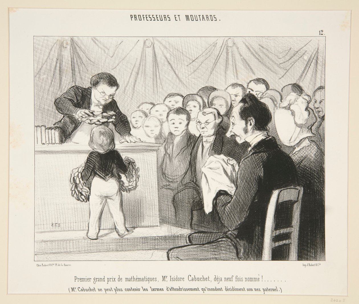 Matematikte birincilik ödülü Bay Isidore Cabuchet? 12. Profesörler ve Hardallar by Honoré Daumier