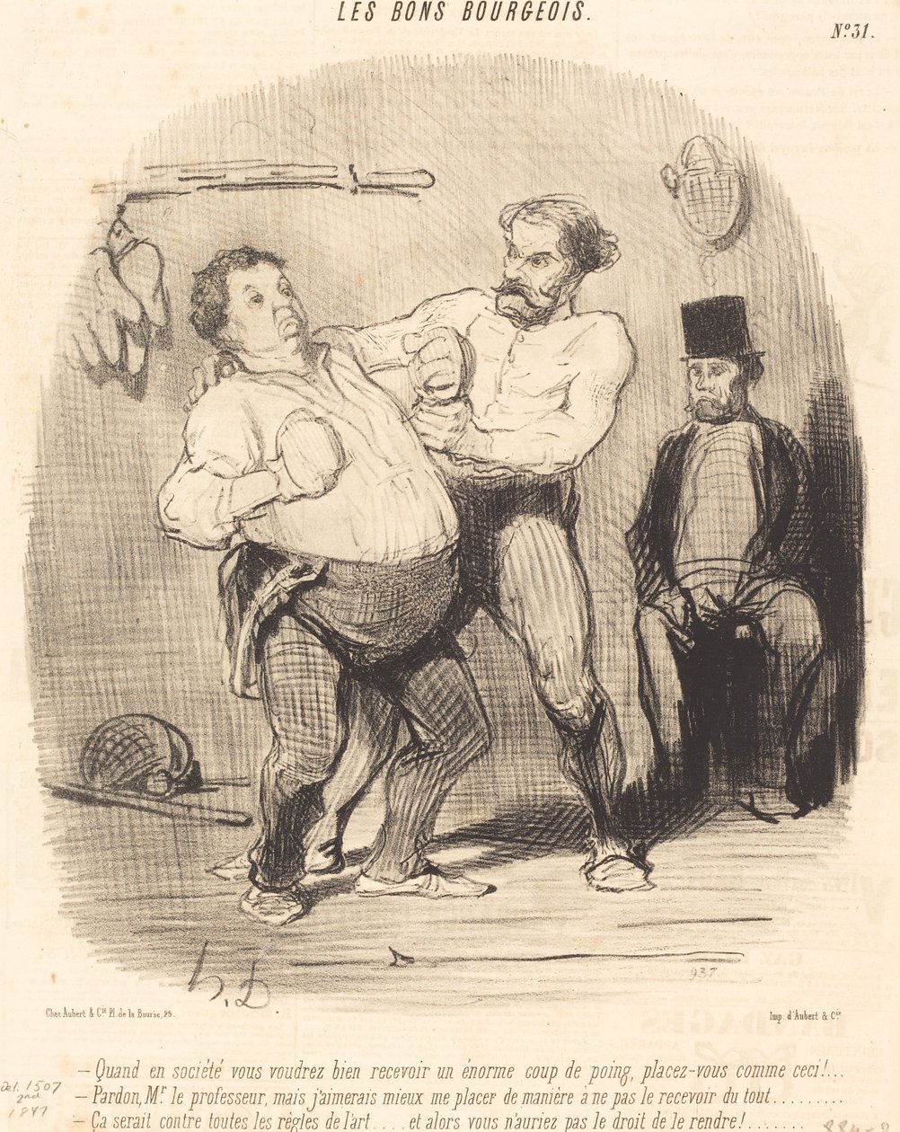 Toplumda bir darbe almak istediğinizde... by Honoré Daumier
