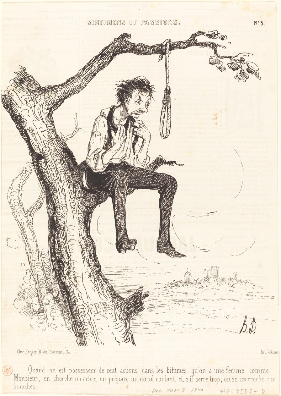 Yüz hisseye sahip olduğunuzda... by Honoré Daumier