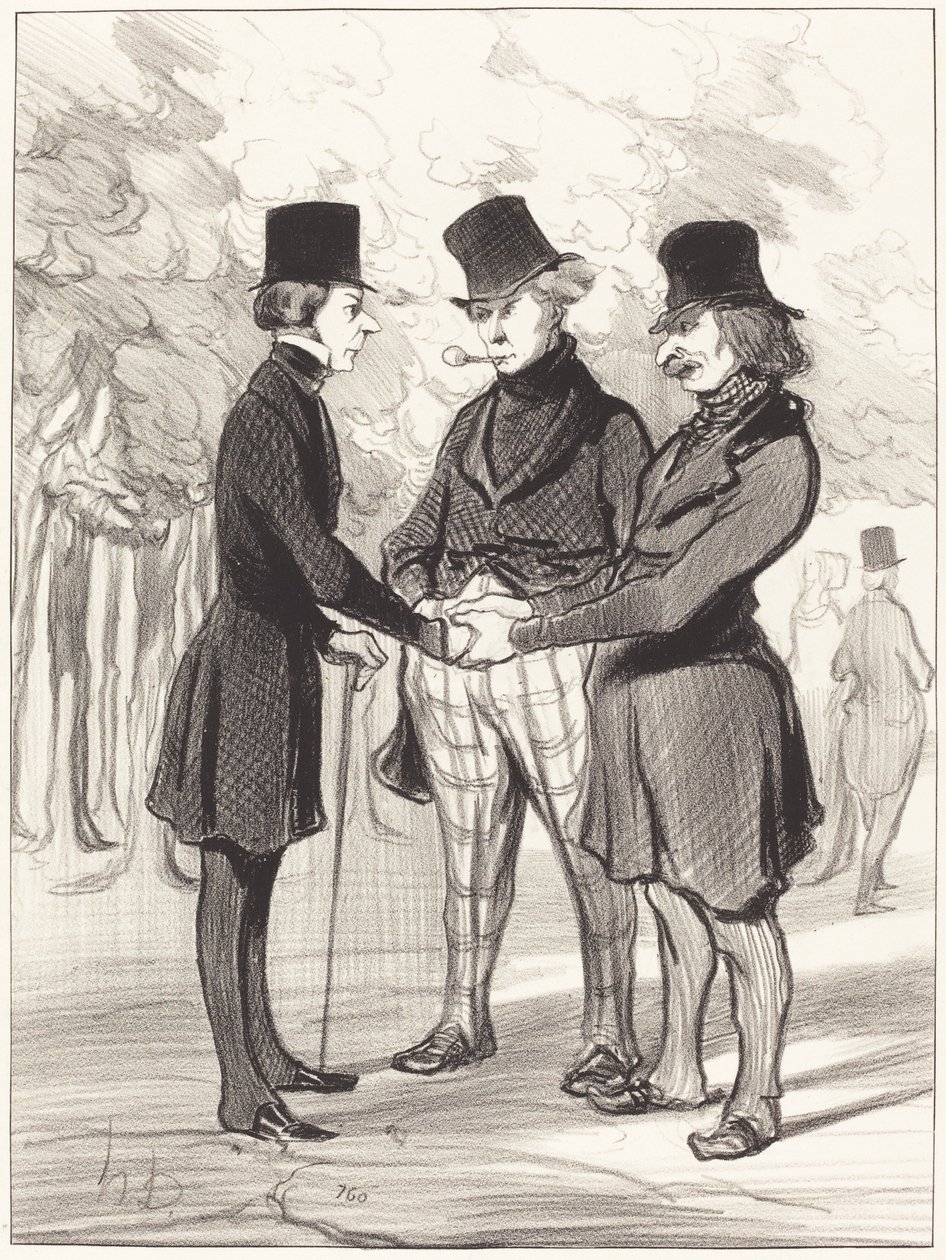 Ne mutlu bir buluşma!... Bu... by Honoré Daumier