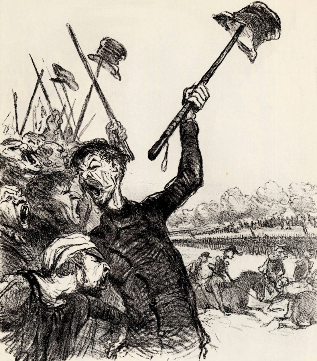 Ratapoil ve ekibi: Yaşasın İmparator!, 1851. by Honoré Daumier