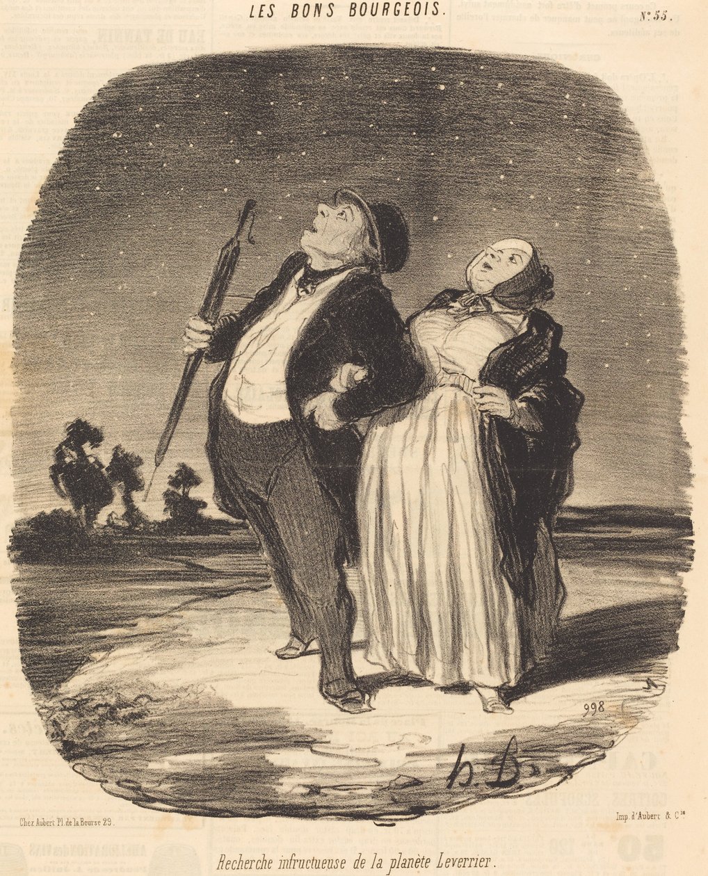 Leverrier gezegeni için başarısız arama by Honoré Daumier