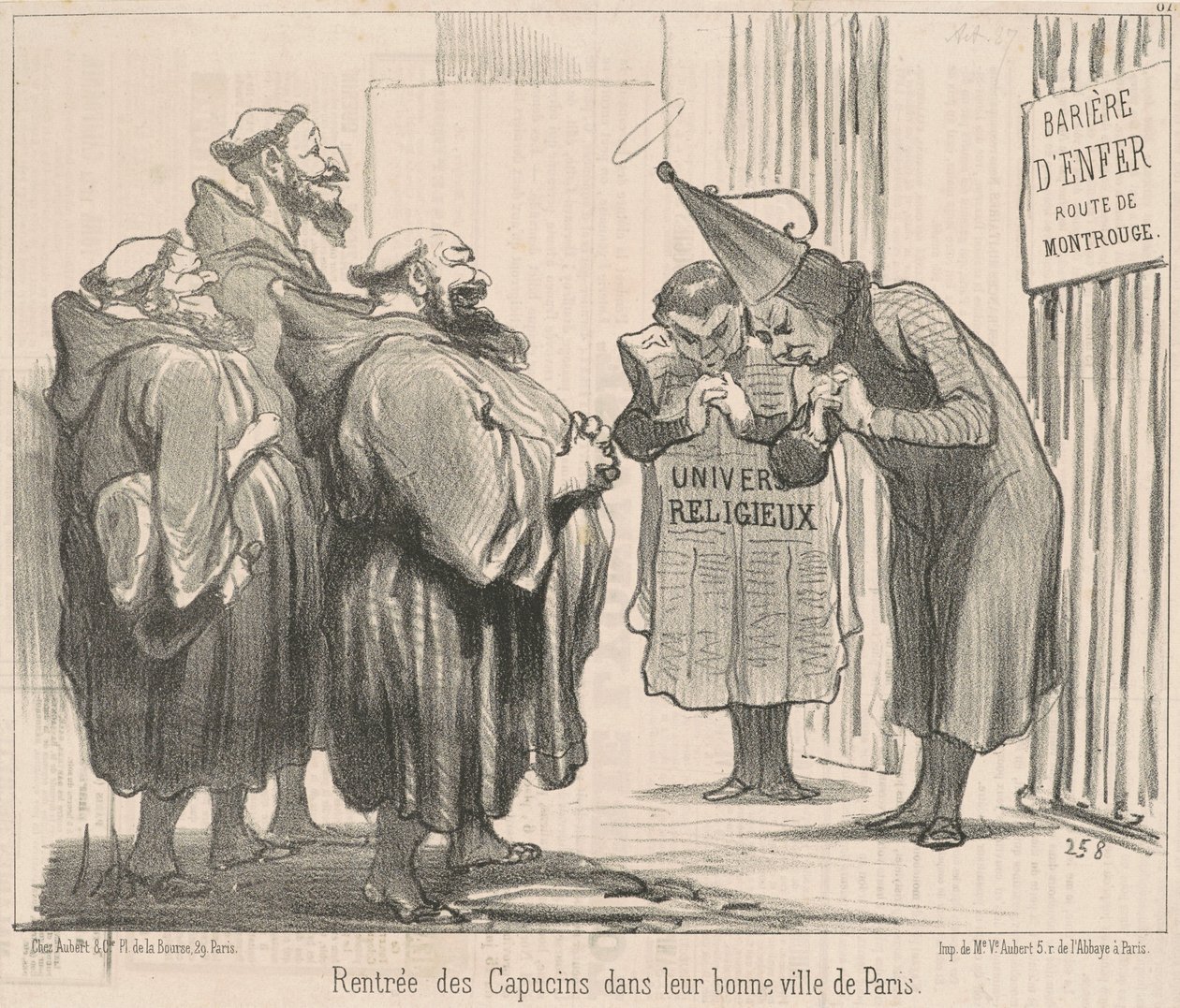 Capuchinlerin Dönüşü ... Paris by Honoré Daumier