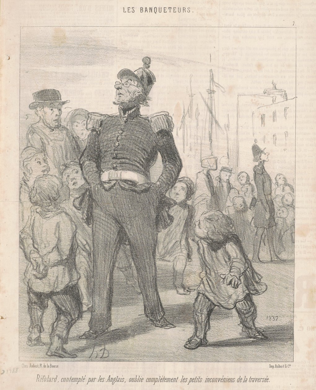 Rifolard ... geçidin zorluklarını ... unutuyor by Honoré Daumier