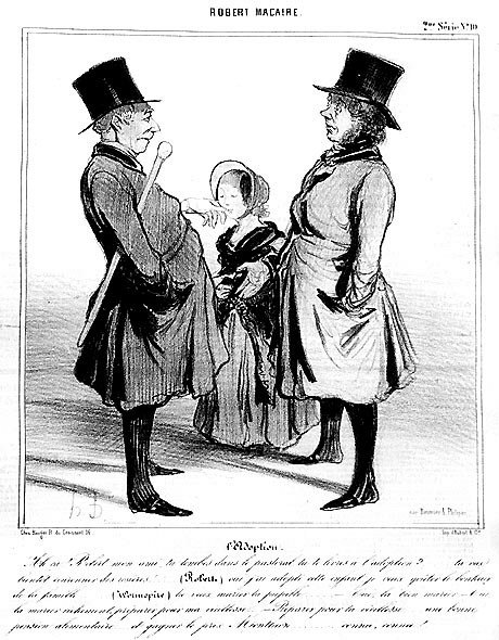 Robert Macaire: Daumier tarafından evlat edinme - 25/04/1841 tarihli “” Charivari”de by Honoré Daumier