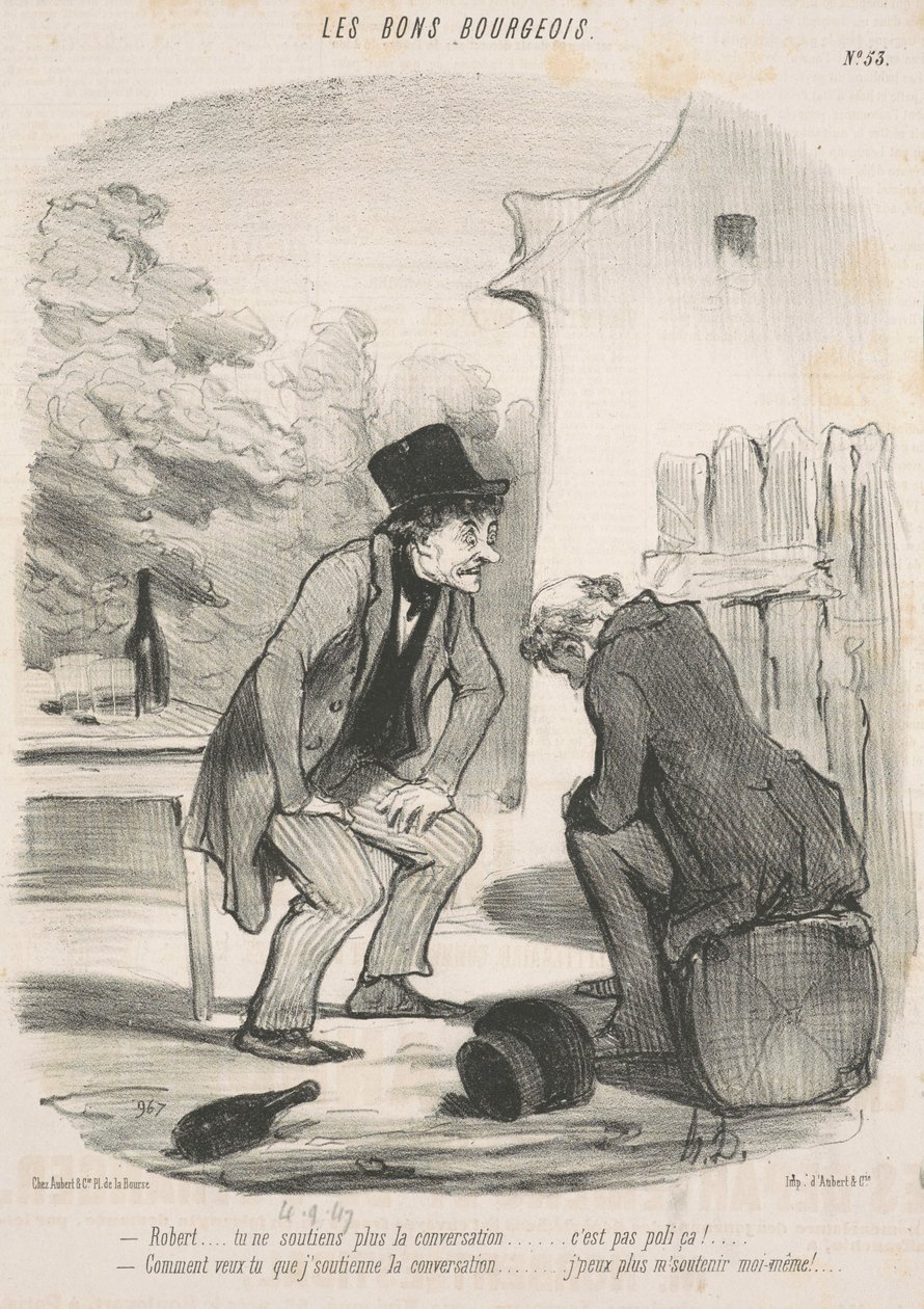 Robert... artık konuşmayı sürdürmüyorsun... by Honoré Daumier