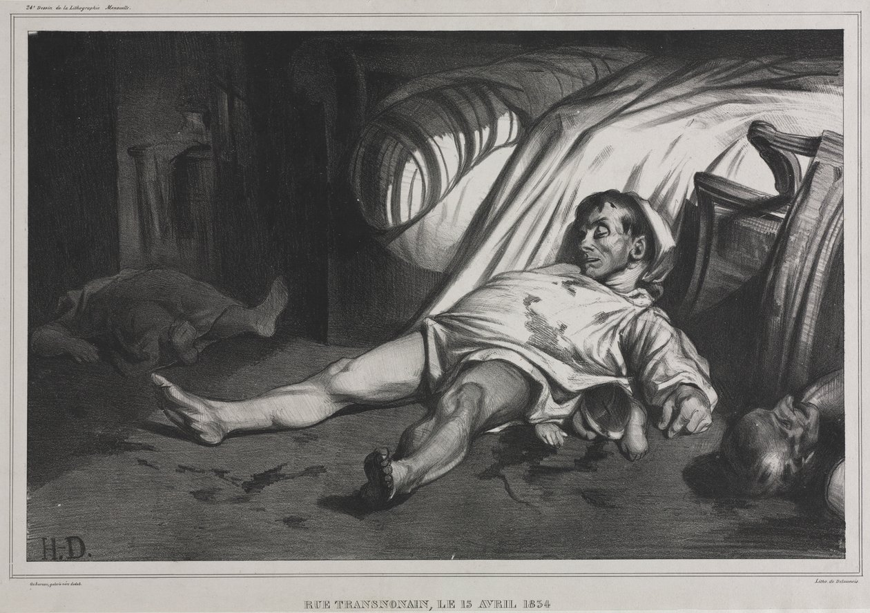 Rue Transnonain, 15 Nisan 1834, 1834. by Honoré Daumier