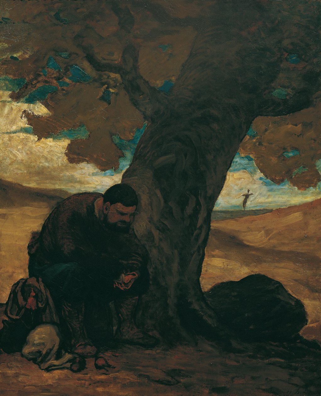 Sancho Panza bir ağacın altında dinleniyor by Honoré Daumier