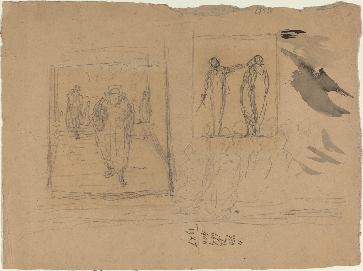 Adalet Sarayında Sahne by Honoré Daumier