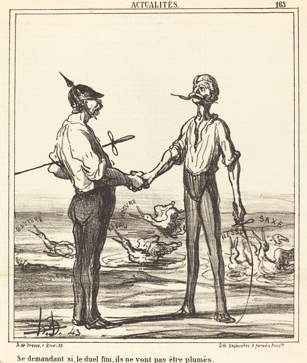Düellonun bitip bitmeyeceğini merak ediyorum. by Honoré Daumier