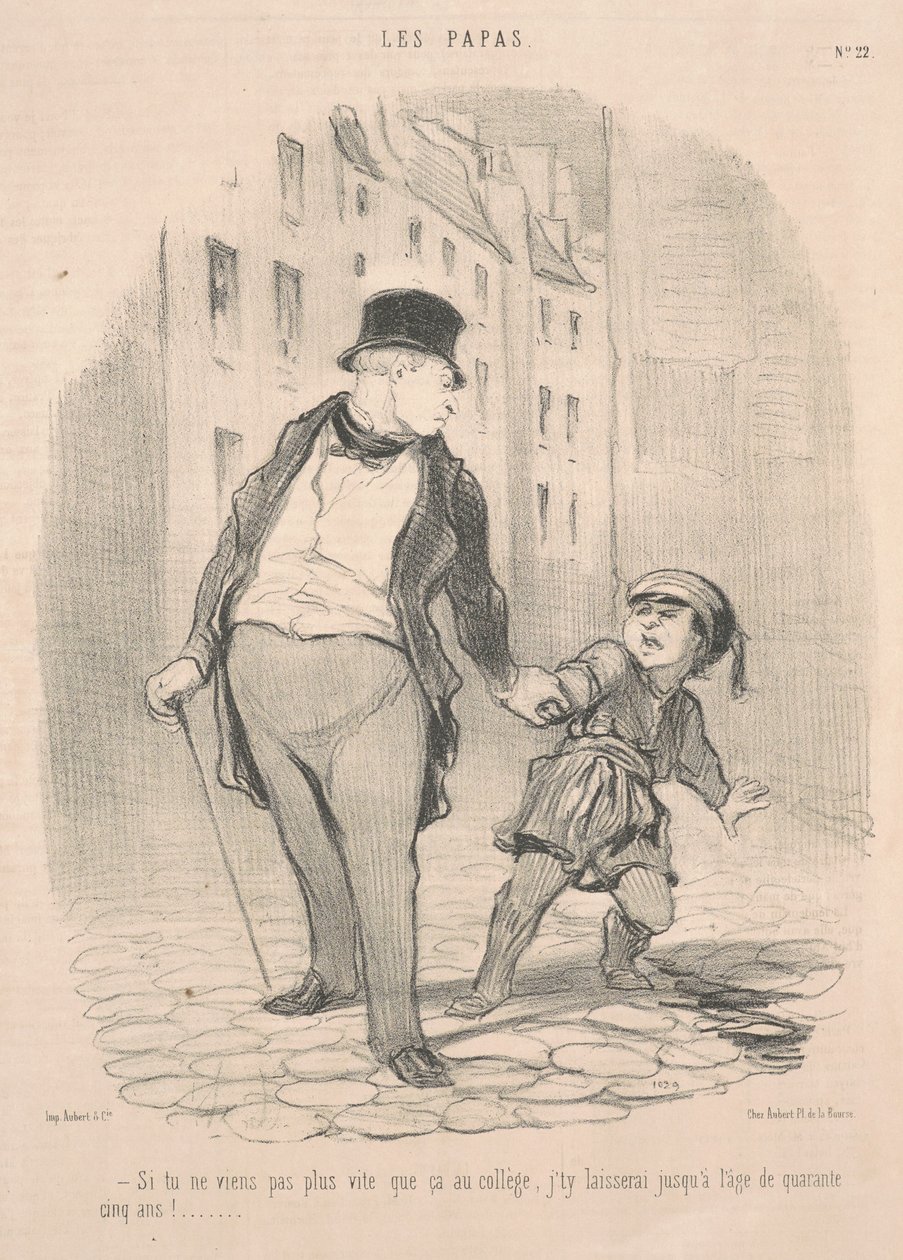 Eğer üniversiteye bundan fazlasını getirmezsen... by Honoré Daumier