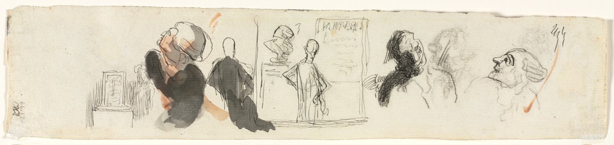 Çeşitli Figürlerin Eskizleri, 19. yüzyılın üçüncü çeyreği. by Honoré Daumier