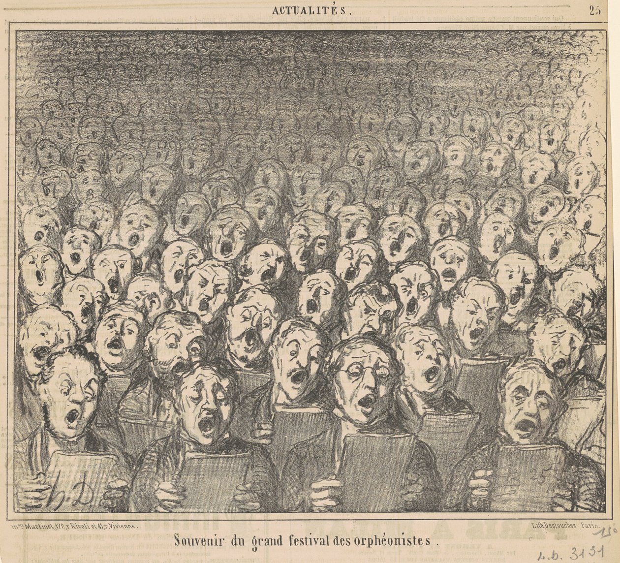 Orpheonistlerin büyük festivalinin hatırası by Honoré Daumier